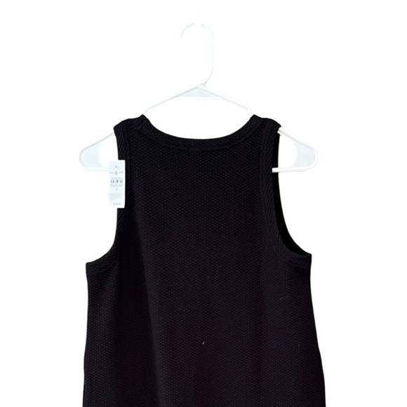 Lou & Grey Textured Black Mini Halter Dress S | Shift Knit Minimalist NWT - Picture 7 of 13